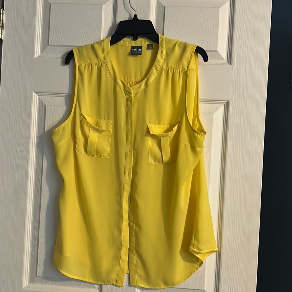 new York and company soho yellow blouse